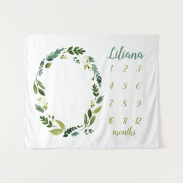 スウィート グリーンベイビー 名前 月間 マイルストーン フォト タペストリー