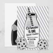 スウィート コOKIE マウス ファースト バースデー 招待状 (正面/裏面)