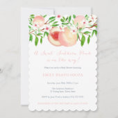 スウィート サザン ピーチ リトル ガール ベイビー シャワー 招待状 (正面)