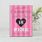 スウィート&サッシー ピンクパジャマパーティーの写真 招待状 (スタンド正面)