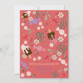 スウィート＆サルト ベイビーシャワー お菓子 赤い模様 招待状 (裏面)