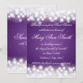スウィート・シックスティーン・パーティー・マジック・スパークル・パープル 招待状 (正面/裏面)