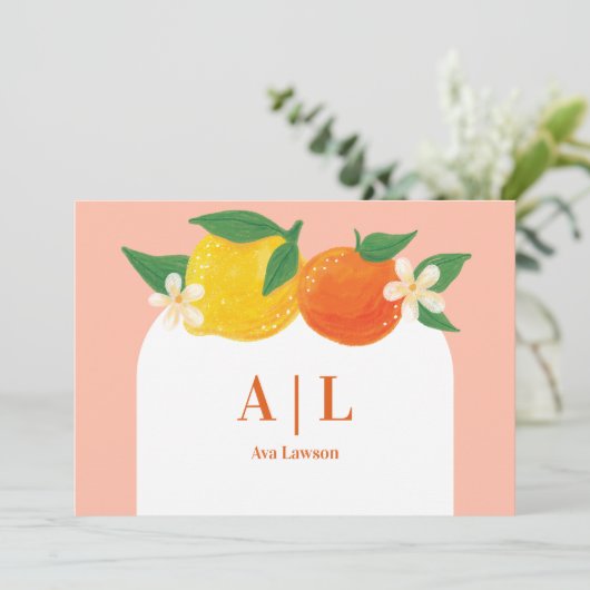 スウィート シトラス フラット モノグラム ありがとうカード サンキューカード (スタンド正面)