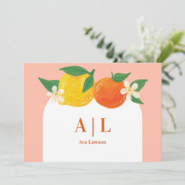 スウィート シトラス フラット モノグラム サンクス カード