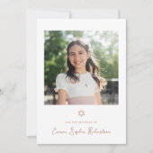 スウィート&シンプルバラフェイク金ゴールド写真バルミツワー 招待状 (正面)