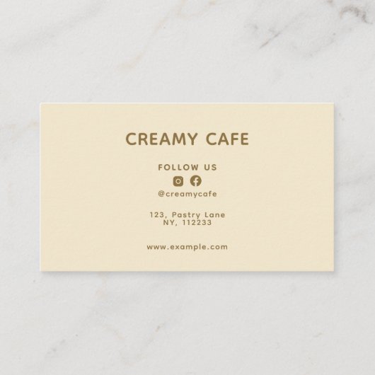 スウィート&シンプルベーカリーペストリーカフェ 名刺 (裏面)