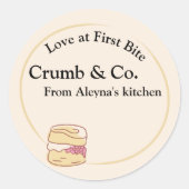 スウィート&シンプルベージュCookie ラウンドシール (正面)