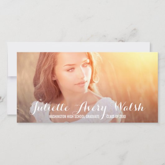 スウィート シンプル 卒業おめでとうのご案内 案内状 (正面)