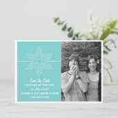 スウィート スノーフレーク セーブ・ザ・デート 招待状（アクア）, 招待状 (スタンド正面)