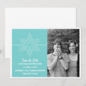 スウィート スノーフレーク セーブ・ザ・デート 招待状（アクア）, 招待状 (正面/裏面)