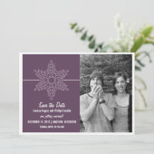 スウィート スノーフレーク セーブ・ザ・デート 招待状, パープル (スタンド正面)