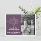 スウィート スノーフレーク セーブ・ザ・デート 招待状（紫） (スタンド正面)