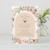 スウィート・スプリング・ビー ワイルドフラワー 2歳誕生日 招待状 (スタンド正面)