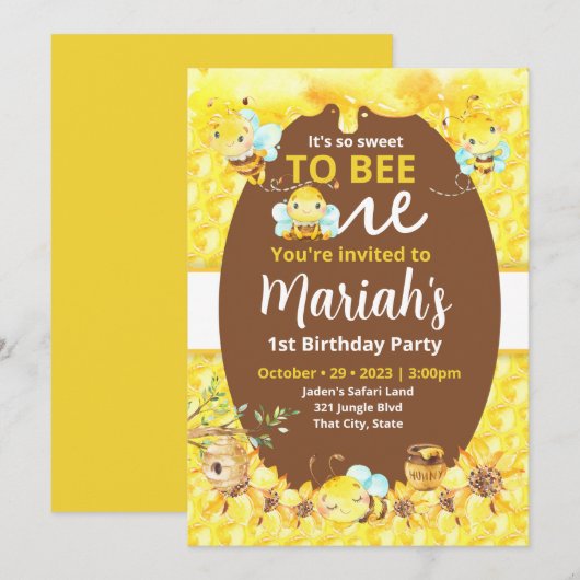 スウィート・トゥ・ビー・ワンへの招待状 招待状 (正面/裏面)