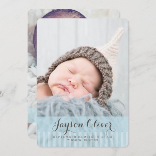 スウィート・ドリームス ツー・フォト モダン 誕生発表 案内状 (正面/裏面)