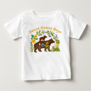 スウィート ハニー ベアのママと赤ちゃん ベビーTシャツ