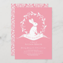 スウィート バニーガール ベビーシャワー 招待状