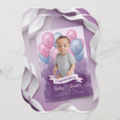 スウィート バブルズ ベイビー シャワー 招待状 | カスタマイザブル (正面/裏面)