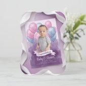 スウィート バブルズ ベイビー シャワー 招待状 | カスタマイザブル (スタンド正面)