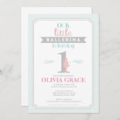 スウィート バレリーナ バースデー パーティー ご招待 招待状 (正面/裏面)