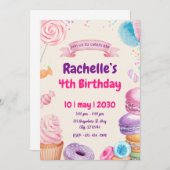 スウィート&バースデーカラフルタパーティー 招待状 (正面/裏面)