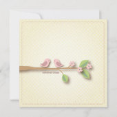 スウィート・バーディー　女の子のベイビーシャワー招待状 招待状 (裏面)