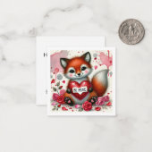 スウィート ビー マイン フォックス クラスルーム バレンタイン ノートカード (正面/裏面インサイチュ)