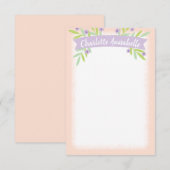 スウィート ピンクとライラック フローラル バナー 招待状 (正面/裏面)