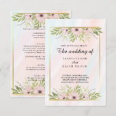 スウィート&ピンクフローラ結婚ズ 招待状 (正面/裏面)