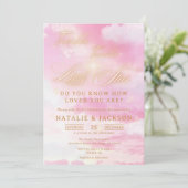 スウィート ピンク&ゴールド きらきらリトルスター ベイビーシャワー 招待状 (スタンド正面)