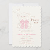 スウィート ピンク ベアー 私たち、待ちきれない！ ベイビー シャワー 招待状 (正面)