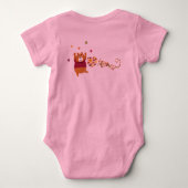 スウィート ピンク ベビー ボディスーツ - ソフト オーガニック コットン ワン (裏面)