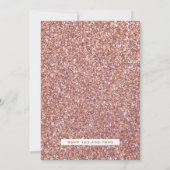 スウィート ピンク ローズ ゴールド グリッター 1歳の誕生日招待状 招待状 (裏面)