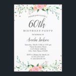 スウィート フローラル スパークル コンフェッティ 60歳の誕生日パーティー 招待状<br><div class="desc">リトル ベイリー ストアでさらに素敵な花のモチーフの誕生日招待状をチェック！</div>