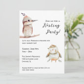 スウィート ベイビー バード ジェンダーニュートラル ネスティングパーティ 招待状 (スタンド正面)