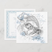 スウィート ベイビー ブルー 産湯 ベビーシャワー 招待状 (正面/裏面)