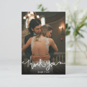 スウィート・ホワイト・文字・結婚カリグラフィーズ・サンキュー  サンキューカード (スタンド正面)