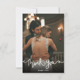 スウィート・ホワイト・文字・結婚カリグラフィーズ・サンキュー  サンキューカード