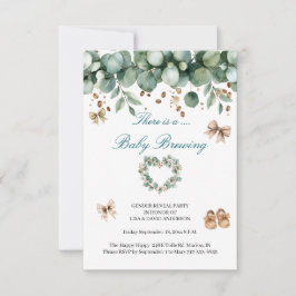 スウィート ボーホ ベイビーリビール - ニュートラル サジとブラウン 招待状