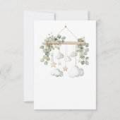 スウィート ボーホ ベイビーリビール - ニュートラル サジとブラウン 招待状 (裏面)