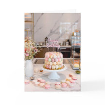 スウィート マカロン ケーキ ハッピー バースデー カード