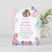 スウィート&マーメカラフルードテーマ誕生日 招待状 (スタンド正面)