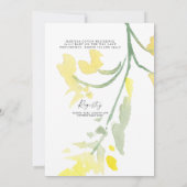 スウィート ミント イエロー ワイルドフラワーズ ベイビー シャワー 招待状 (裏面)