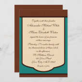 スウィート モカ & ティール 結婚式招待状 招待状 (正面/裏面)