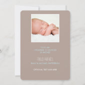 スウィート&モダン男の赤ちゃん誕生のお知らせ 案内状 (裏面)