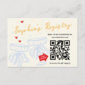 スウィート モダン スクリプト コケット ボウ レジストリー エンクロージャーカード (正面)