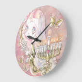 スウィート(ユダヤ教)メノラーガール ラージ壁時計 (傾斜)