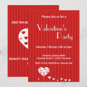 スウィート ラブリー ロマンチック ハーツ バレンタインデー パーティ 招待状 (正面/裏面)