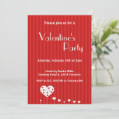 スウィート ラブリー ロマンチック ハーツ バレンタインデー パーティ 招待状 (スタンド正面)