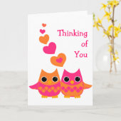 スウィート ラブ オウルズ カード (黄色い花)